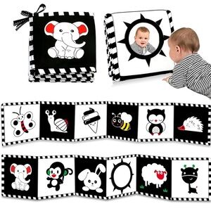 Cute Soft black and white baby toy and book